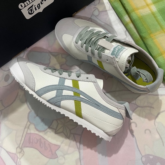 Onitsuka Tiger by Asics Shoes - Onitsuka Tiger by Asics White with Light Gray and Lime Accent Sneakers